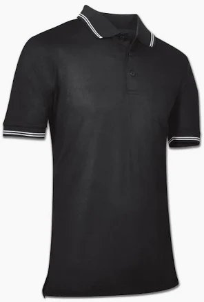 Champro BSR1 Umpire Shirt Black and Powder - Double Line Trim