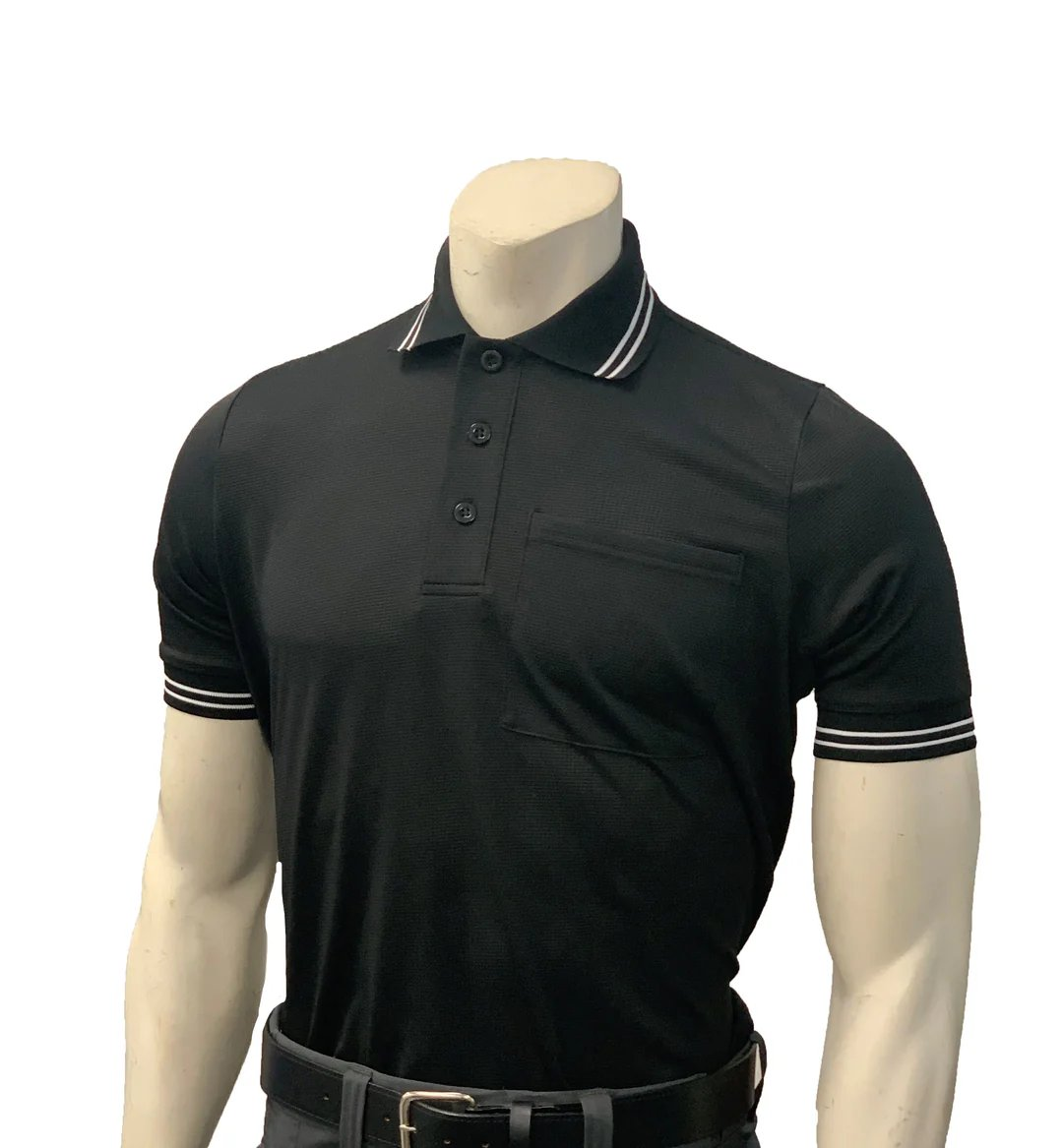Smitty BBS307 Umpire Shirt Black with  White Trim . Also comes  in Powder, and Carolina Blue