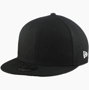 New Era 5950 Sized Black PLATE Cap - 4 Stitch and Adjustable