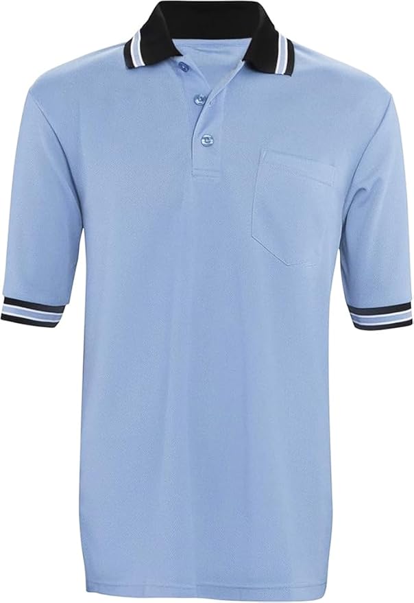 Smitty BBS307 Umpire Shirt Black with  White Trim . Also comes  in Powder, and Carolina Blue